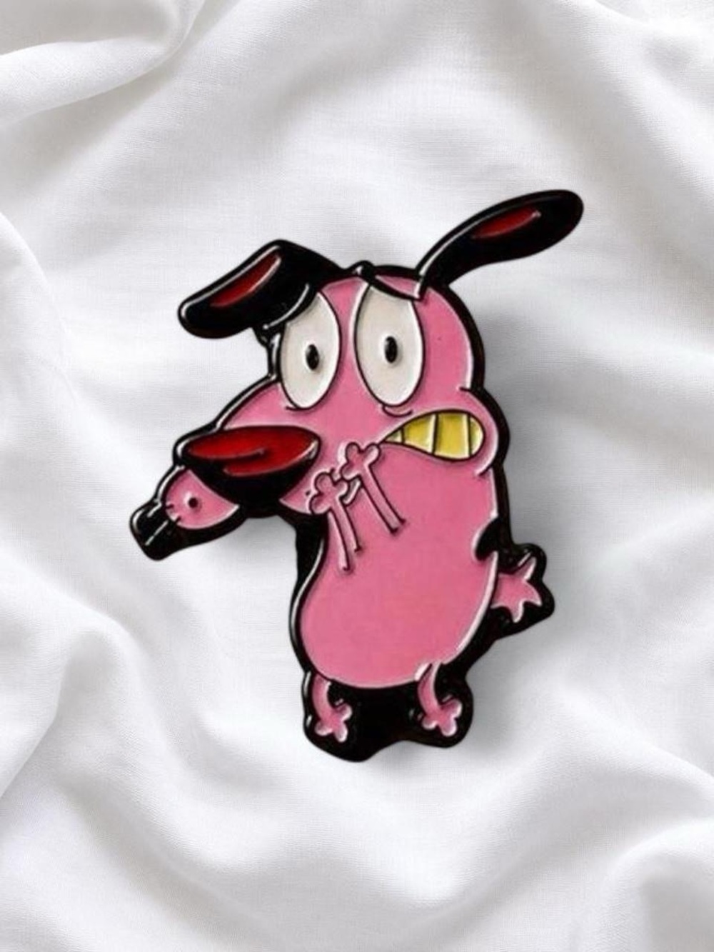Courage the Cowardly Dog Pink Enamel Pin